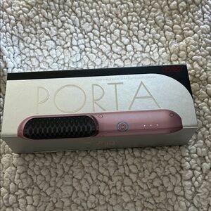 Porta Portable Hair Straightening Brush - Pink